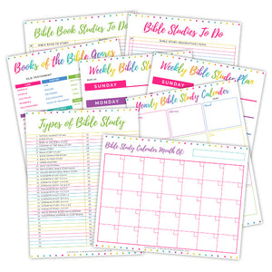 Bible Study Journal Binder in Rainbow Dots {158+ pages}