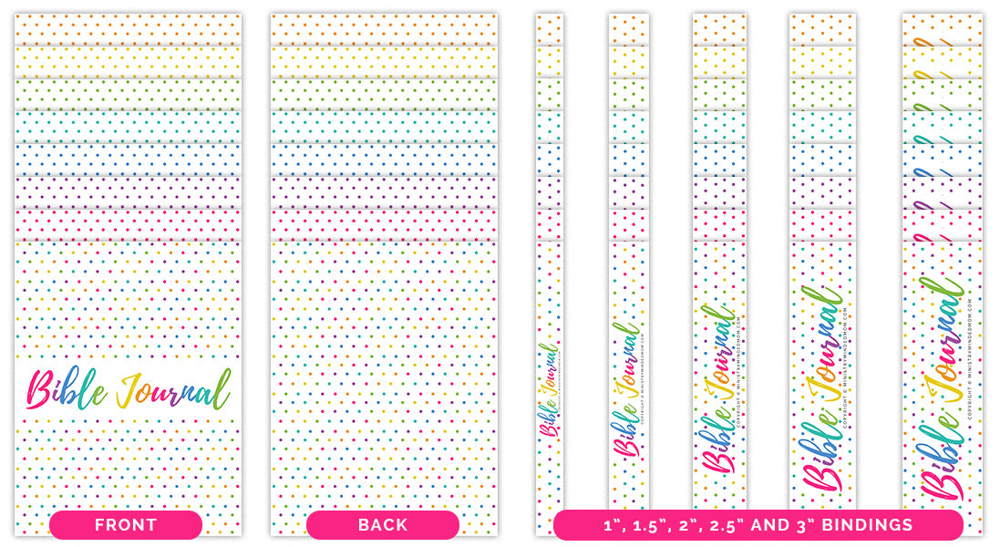 Bible Study Journal Binder in Rainbow Dots 158+ pages – Ministry Minded Mom bible-study-journal-binder-in-rainbow-dots-158-pages-ministry-minded-mom