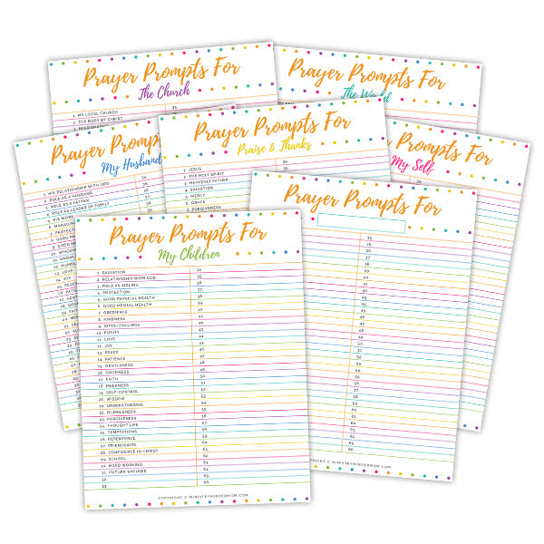 Prayer Journal Binder in Rainbow Dots {118+ pages}